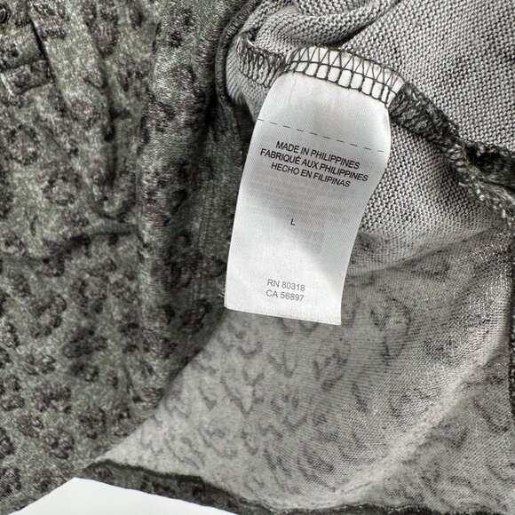 LUCKY BRAND Hacci Henley STRETCHY Knit Top‎ Blouse Green L OVERSIZE - Picture 5 of 6